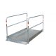 Aluminium trench bridge with base plate of steel