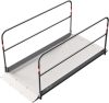 Aluminium trench bridge with base plate of steel