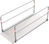 Aluminium trench bridge with base plate of steel