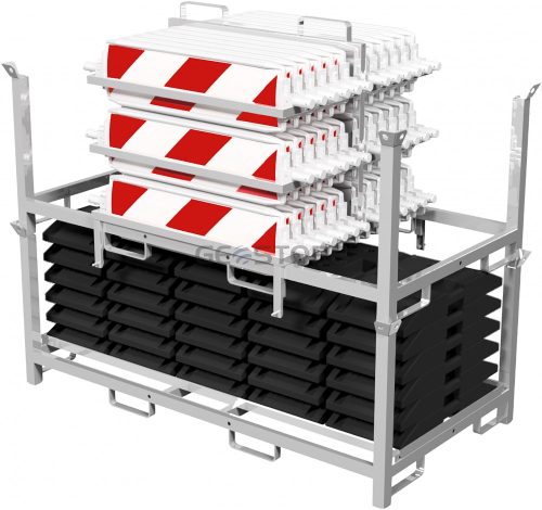 36NOX-SET2 - traffic panels with stacking pallet for base plates and box for traffic panels