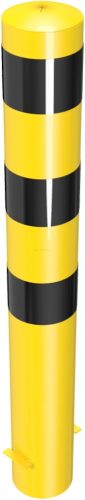 Steel tube bollards Ø 152 x 3,2 mm stationary, for casting in concrete yellow / black