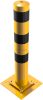 Elastic steel tube bollard Ø 152 x 3.2 mm to be fixed by plugs yellow / black