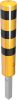 Steel tube bollard Ø 193 x 3,6 mm removable, with triangular locking mechanism yellow / black