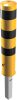 Steel tube bollard Ø 193 x 3,6 mm removable, with triangular locking mechanism yellow / black