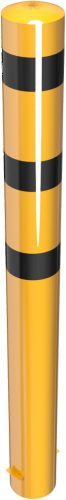 Steel tube bollards Ø 193 x 3,6 mm stationary, for casting in concrete yellow / black