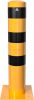 Steel tube bollards Ø 193 x 3,6 mm to be fixed by plugs yellow / black