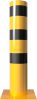 Steel tube bollards Ø 193 x 3,6 mm to be fixed by plugs yellow / black