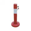 Collision-proof barrier post foldable with Euro profile cylinder lock