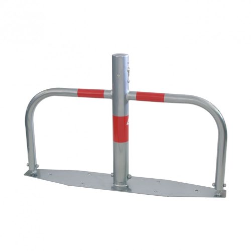 Car-park barrier foldable, with Euro profile lock cylinder hot-dip galv. / red refl. stripes