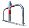 Car-park barrier foldable, with Euro profile lock cylinder hot-dip galv. / red refl. stripes