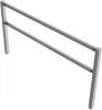 Stationary access barriers for bolting on site with top and quarter-bent bar