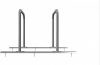 Bicycle rack - row arrangement lean-on hoop made of steel tube Ø 48 mm