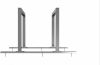 Bicycle rack - row arrangement lean-on hoop made of steel tube 60 x 60 mm