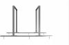 Bicycle rack - row arrangement lean-on hoop made of steel tube 50 x 12 mm