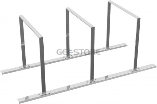 Bicycle rack - row arrangement lean-on hoop made of steel tube 50 x 12 mm