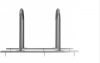 Bicycle rack - row arrangement lean-on hoop as round hoops Ø 48 mm