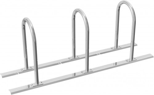 Bicycle rack - row arrangement lean-on hoop as round hoops Ø 48 mm