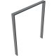 Lean-on hoop made of steel tube Square tube, 80 x 20 mm