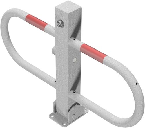 Car-park barrier foldable with triangular lock