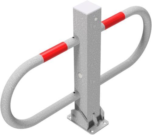 Car-park barrier foldable with Euro profile cylinder lock