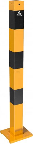 Barrier posts steel tube Ø 70 x 70 mm detachable, removable yellow / black