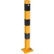 Barrier posts steel tube Ø 70 x 70 mm detachable, removable yellow / black