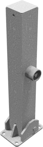 Barrier posts Steel tube 70 x 70 mm foldable, with triangular locking mechanism 500 mm above ground