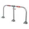 Car-park barrier hoop foldable with padlock hot-dip galvanised / red reflecting stripes