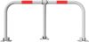 Car-park barrier hoop foldable with padlock hot-dip galvanised / red reflecting stripes