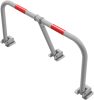 Car-park barrier hoop foldable with padlock hot-dip galvanised / red reflecting stripes