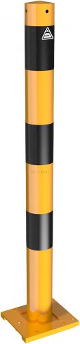 Barrier posts steel tube Ø 76 x 2,6 mm detachable, removable yellow / black