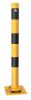 Barrier posts steel post Ø 76 x 2,6 mm sides tiltable yellow / black