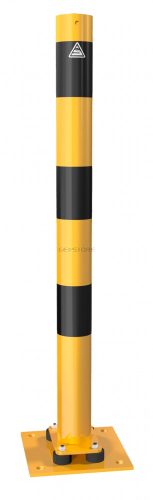 Barrier posts steel post Ø 76 x 2,6 mm sides tiltable yellow / black